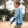 Softsweat wavy check| Poppy Fabrics – royal blue/ice blue,  thumbnail number 6