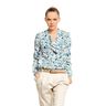 viscose fabric geometric floral pattern – white/aqua blue,  thumbnail number 5