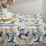 Decor Fabric Half Panama abstract plant – blue/copper,  thumbnail number 8
