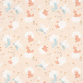 Cotton Poplin Animals in the Cloud World – light beige, 