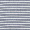Linen look wide stripes cotton fabric – white/navy blue,  thumbnail number 1