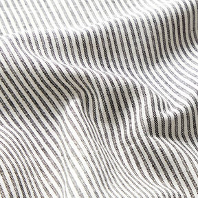 Linen Cotton Blend Narrow Stripes – black/offwhite, 
