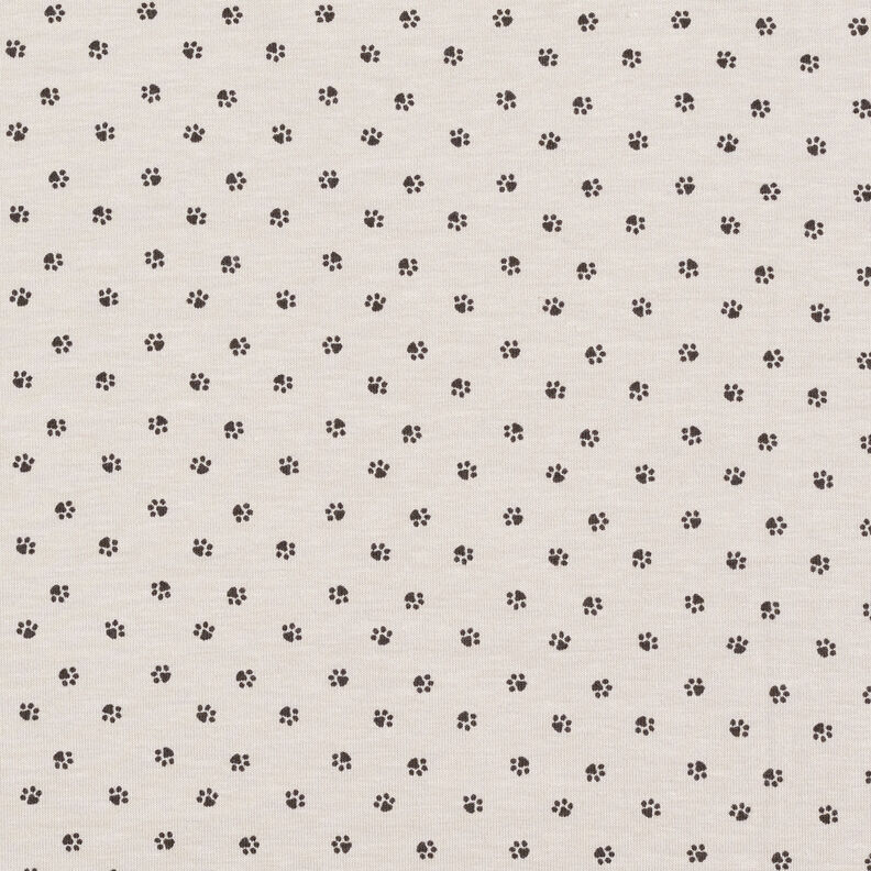 Cotton Jersey paw prints – misty grey,  image number 1