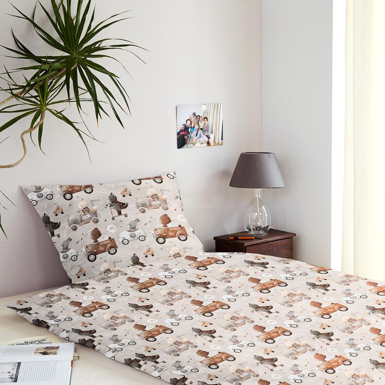 Decor Fabric Cotton Twill retro vehicles Digital Print – almond,  image number 6