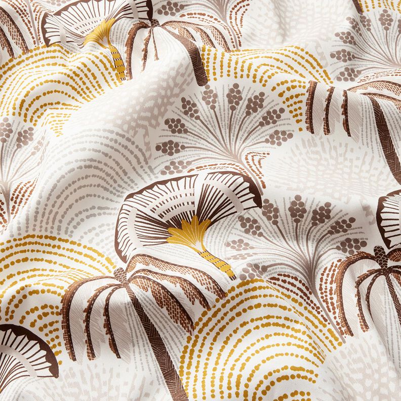 Decor Fabric Cotton Twill abstract palm fans – curry yellow/ivory,  image number 2