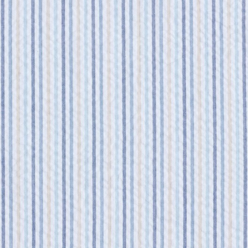 Seersucker Cotton Stripy blend – blue/white, image number 1