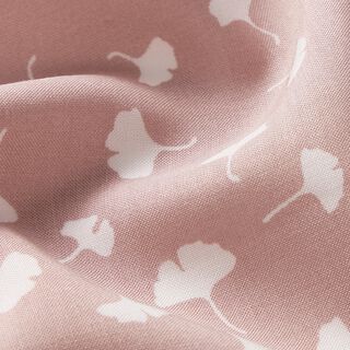 Ginkgo leaves bamboo fabric – light dusky pink, 