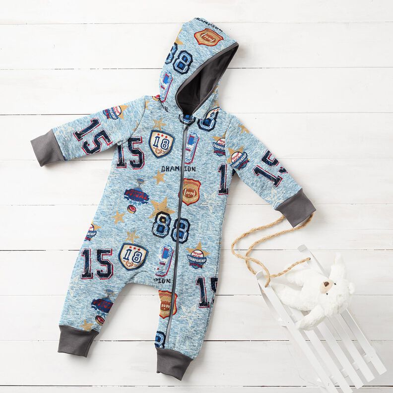 Alpine Fleece Collage jacket – light blue/grey,  image number 6