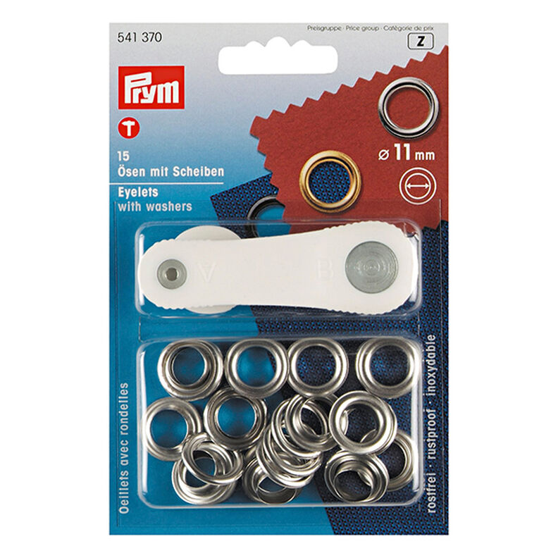 Eyelets and washers [Ø 11 mm] | Prym – metallic silver,  image number 1