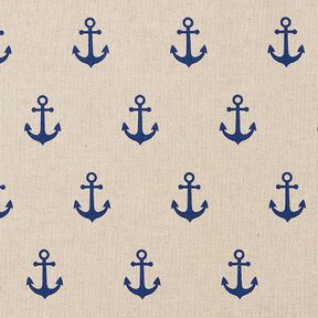 Decor Fabric Half Panama Anchor – navy blue/natural, 
