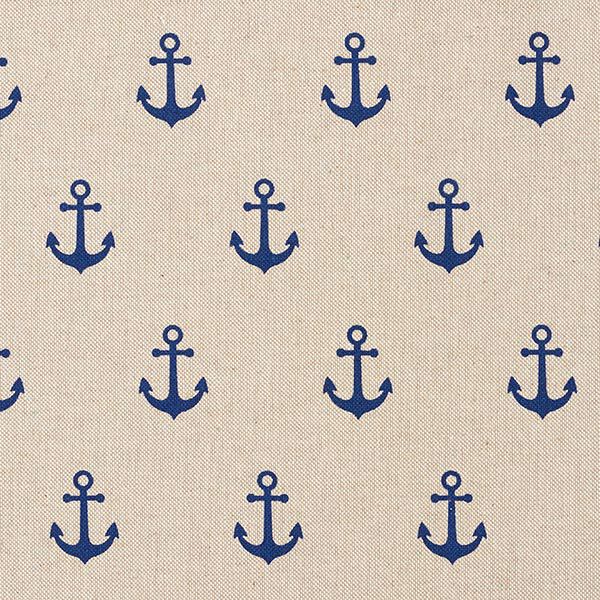 Decor Fabric Half Panama Anchor – navy blue/natural,  image number 1
