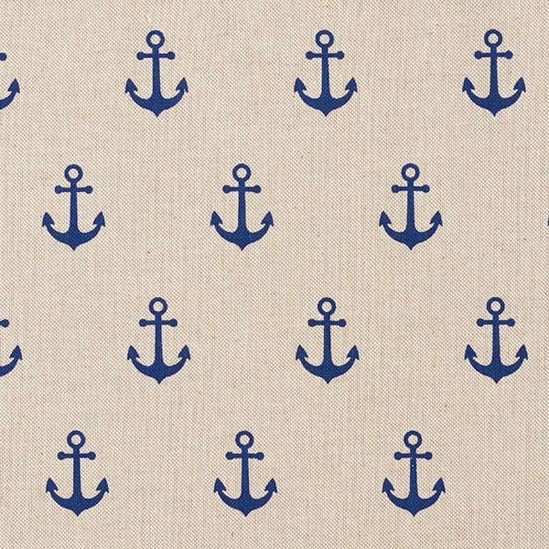 Decor Fabric Half Panama Anchor – navy blue/natural,  image number 1