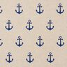 Decor Fabric Half Panama Anchor – navy blue/natural,  thumbnail number 1