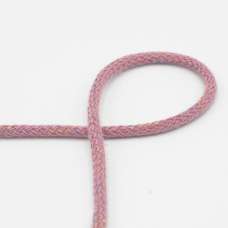 Cotton cord Lurex [Ø 5 mm] – dark dusky pink,  image number 1