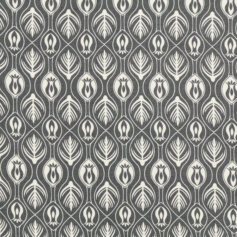 Chiffon ornamental print – white/black,  image number 1