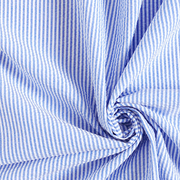 Seersucker Stripes Cotton Blend – royal blue/offwhite,  image number 3