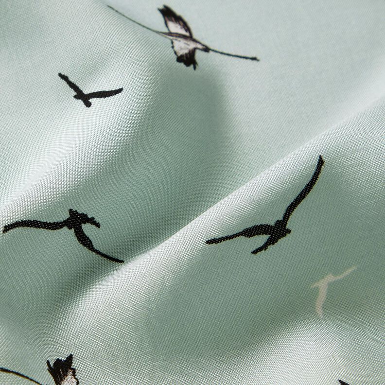 Cranes bamboo fabric – pale mint,  image number 2