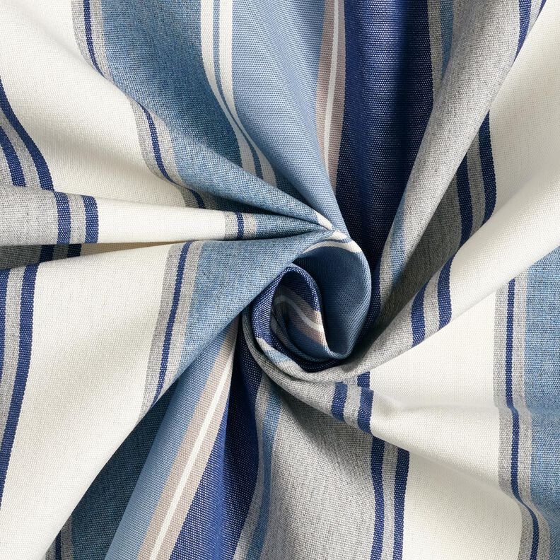 Outdoor Fabric Canvas Blurred Stripes – indigo/ivory,  image number 3