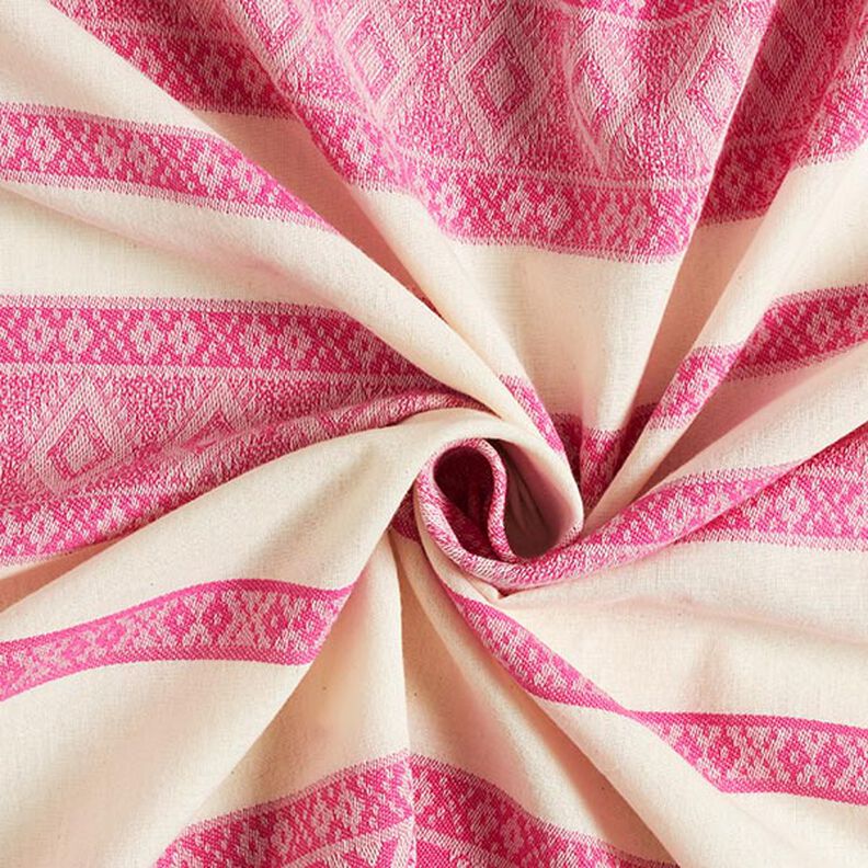 Cotton fabric diamond pattern – offwhite/pink,  image number 3