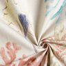 Decor Fabric Half Panama colourful corals – light taupe/aqua blue,  thumbnail number 3