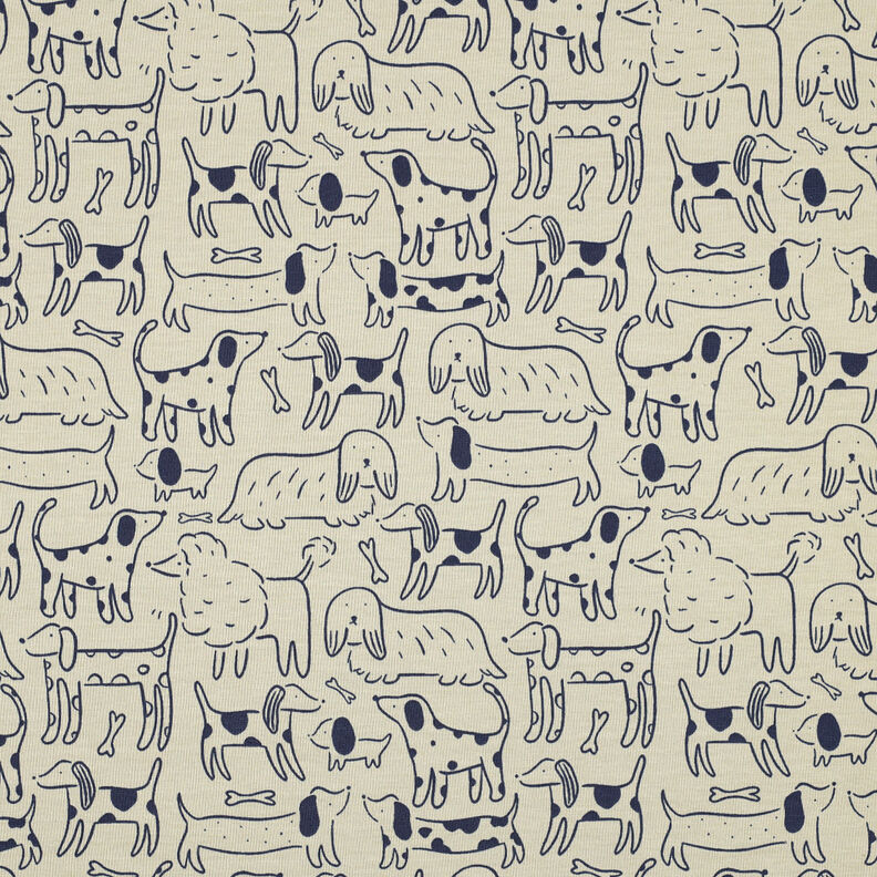 Cotton Jersey Dogs | by Poppy – anemone/navy blue,  image number 1