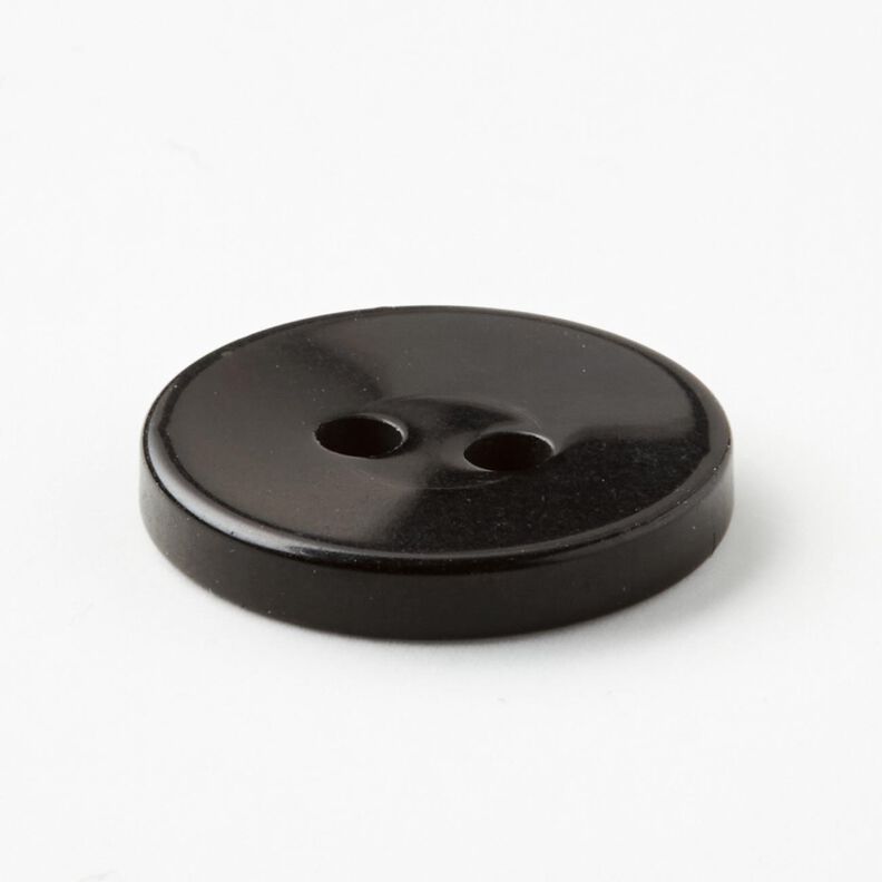 2-hole button shiny [Ø 15 mm] – black,  image number 2