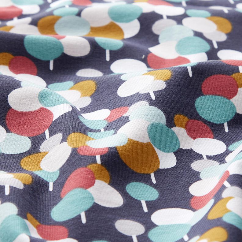 Cotton Jersey polka dot trees – midnight blue,  image number 2