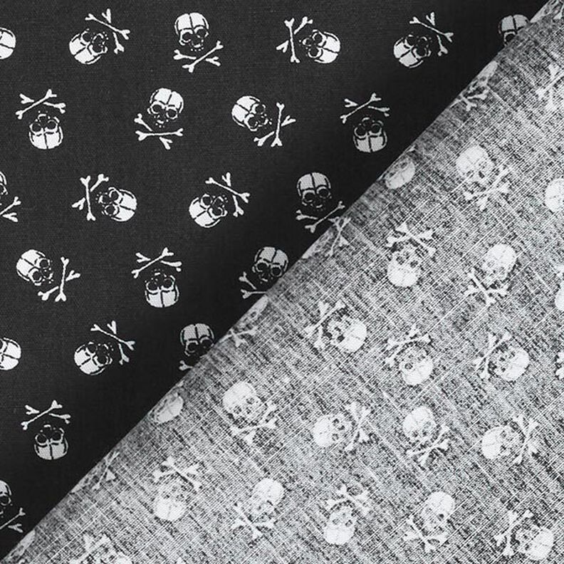 skull poplin – black/white,  image number 4