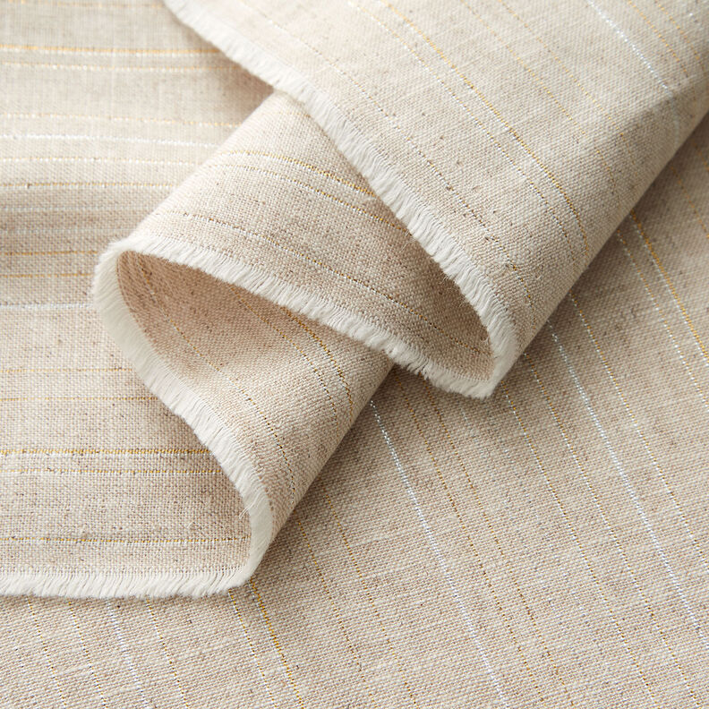 Lurex stripes linen cotton blend – natural,  image number 3