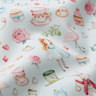 Cotton Poplin In Wonderland Digital Print | Stenzo – aqua blue, 