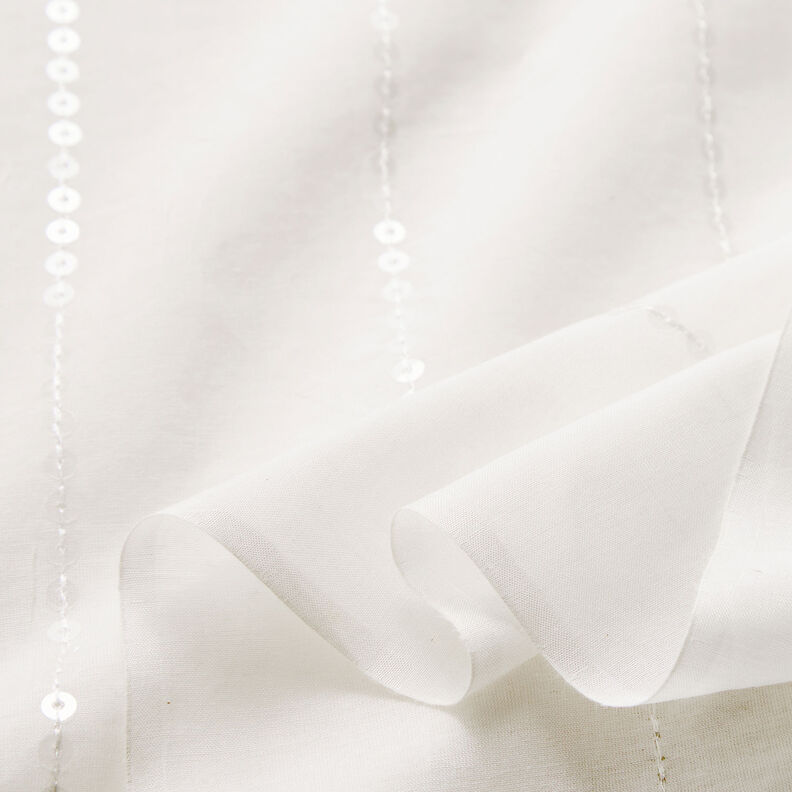 Sequinned voile cotton silk blend – white,  image number 7