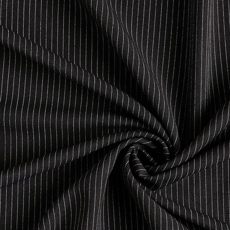 Pinstripe Fine Suiting Fabric 5 mm – black,  image number 2