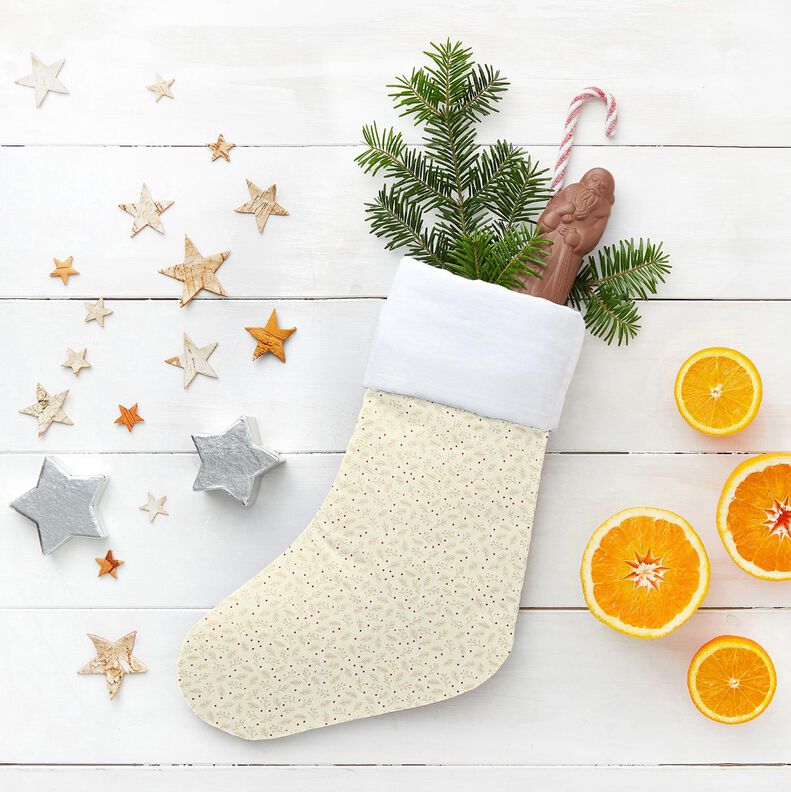 Cotton Poplin Festive Branches – cream,  image number 5