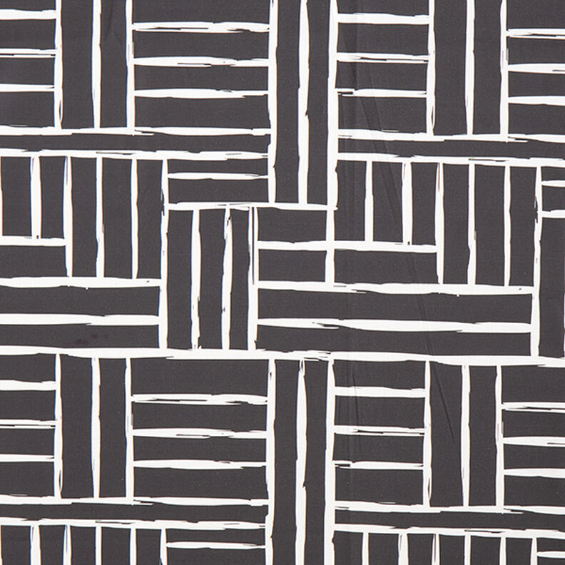 Decor Fabric Half Panama Abstract Grid – ivory/black,  image number 1