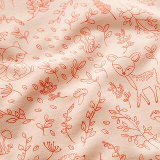 French Terry Woodland Animals – apricot, 
