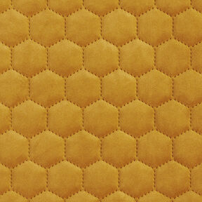 Upholstery Fabric Velvet Honeycomb Quilt – mustard, 