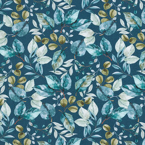 Cotton Jersey Eucalyptus Leaves Digital Print – petrol, 