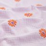 Double Gauze/Muslin embroidered large flowers | Poppy Fabrics – pastel violet/peach orange,  thumbnail number 2