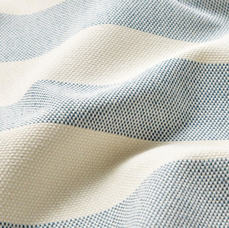 Decor Fabric Panama broad stripes &ndash; blue grey/light beige,  image number 2