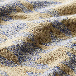 Large Houndstooth Double Weave – beige/steel blue, 