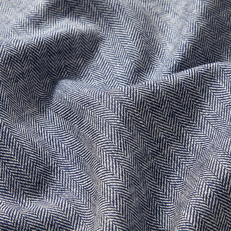 Herringbone Linen Cotton Blend – midnight blue, image number 2