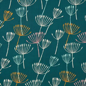 Decor Fabric Half Panama Dandelion Clocks – petrol/pale mint, 