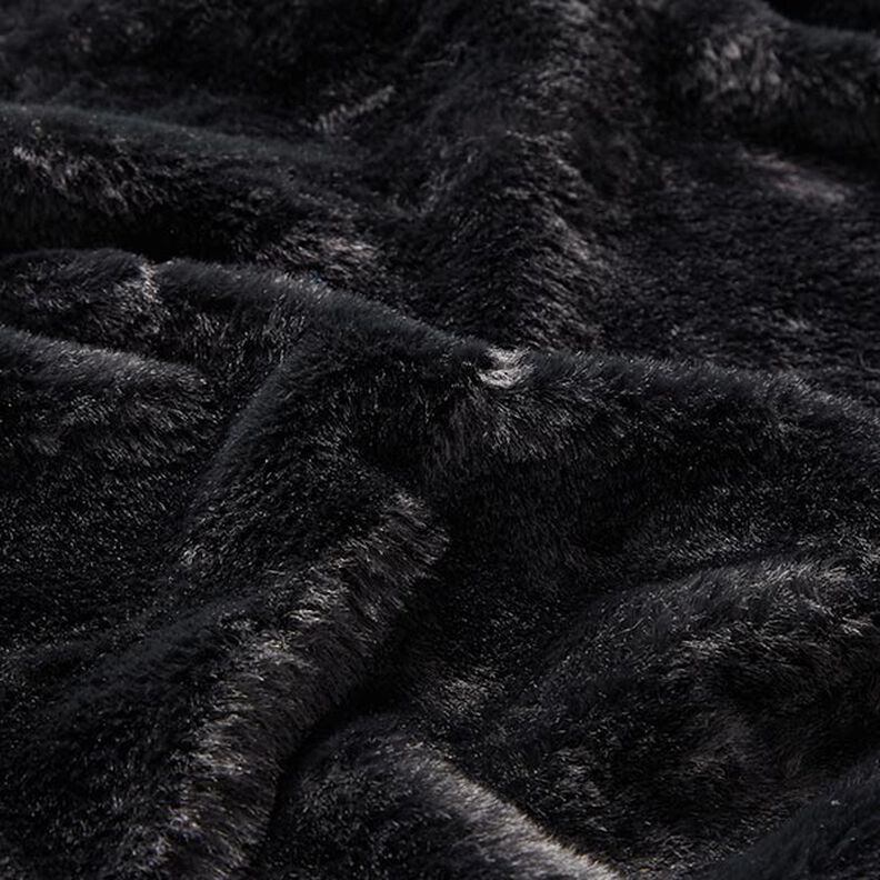 Plain faux fur – black, image number 2
