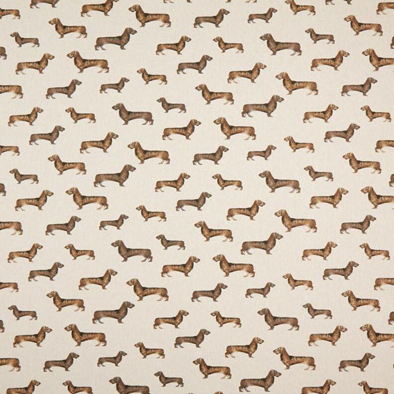 Half Panama Decor Fabric Dachshund – natural,  image number 1