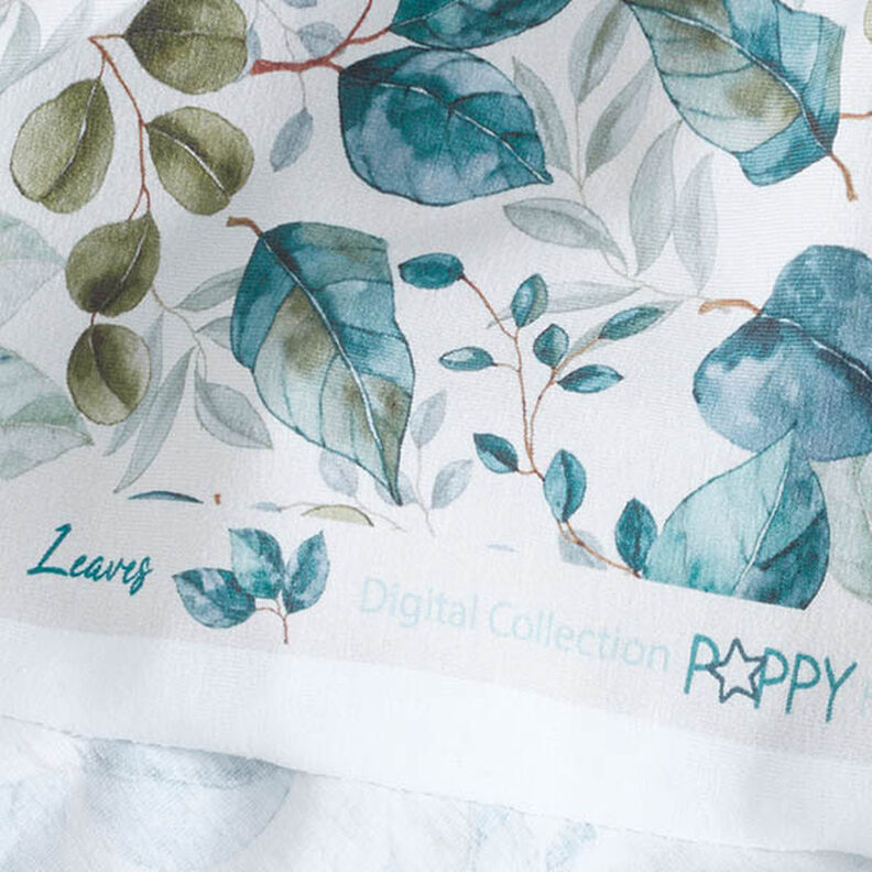 Cotton Jersey Eucalyptus Leaves Digital Print – offwhite,  image number 5
