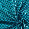 Foil Jersey Mermaid scales – black/turquoise,  thumbnail number 3