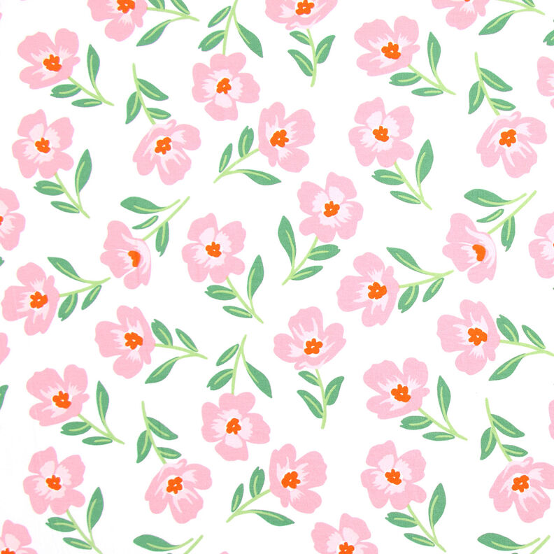 Brushed Sweatshirt Fabric Flowers | by Poppy – ivory/pink,  image number 1