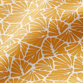 Coated Cotton abstract mini leaves – sunglow/white, 