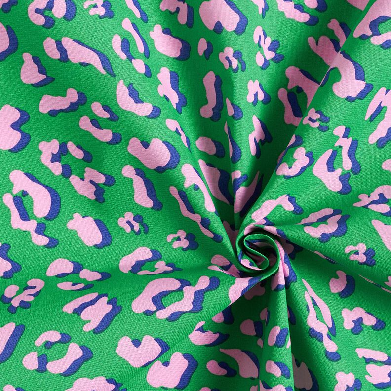 Coated Cotton abstract Leo | Poppy Fabrics – green/pink, image number 3