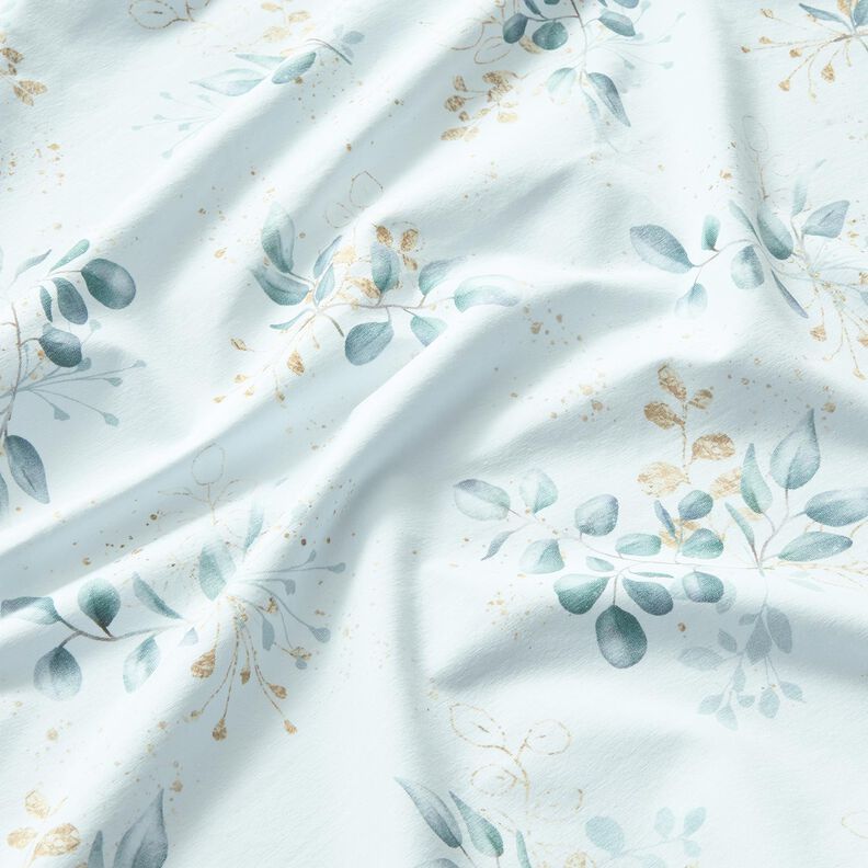 Cotton Jersey Eucalyptus | Glitzerpüppi – white/dove blue,  image number 2